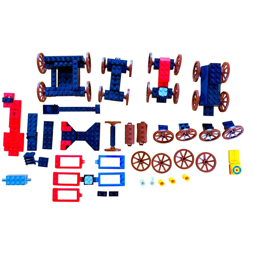 Vintage LEGO Carriage Wagon Parts Lot Western Wheels Chests Target